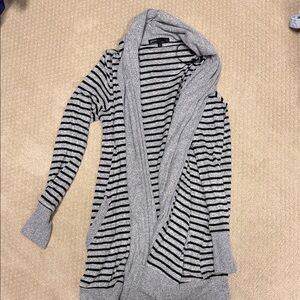 Gibson Gray Striped Women's Sweater